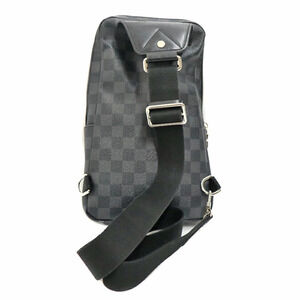 Louis Vuitton Bum Black Leather Bag Avenue Belt Crossbody Sling Body